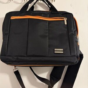 Black and Orange Laptop Bag for Men
